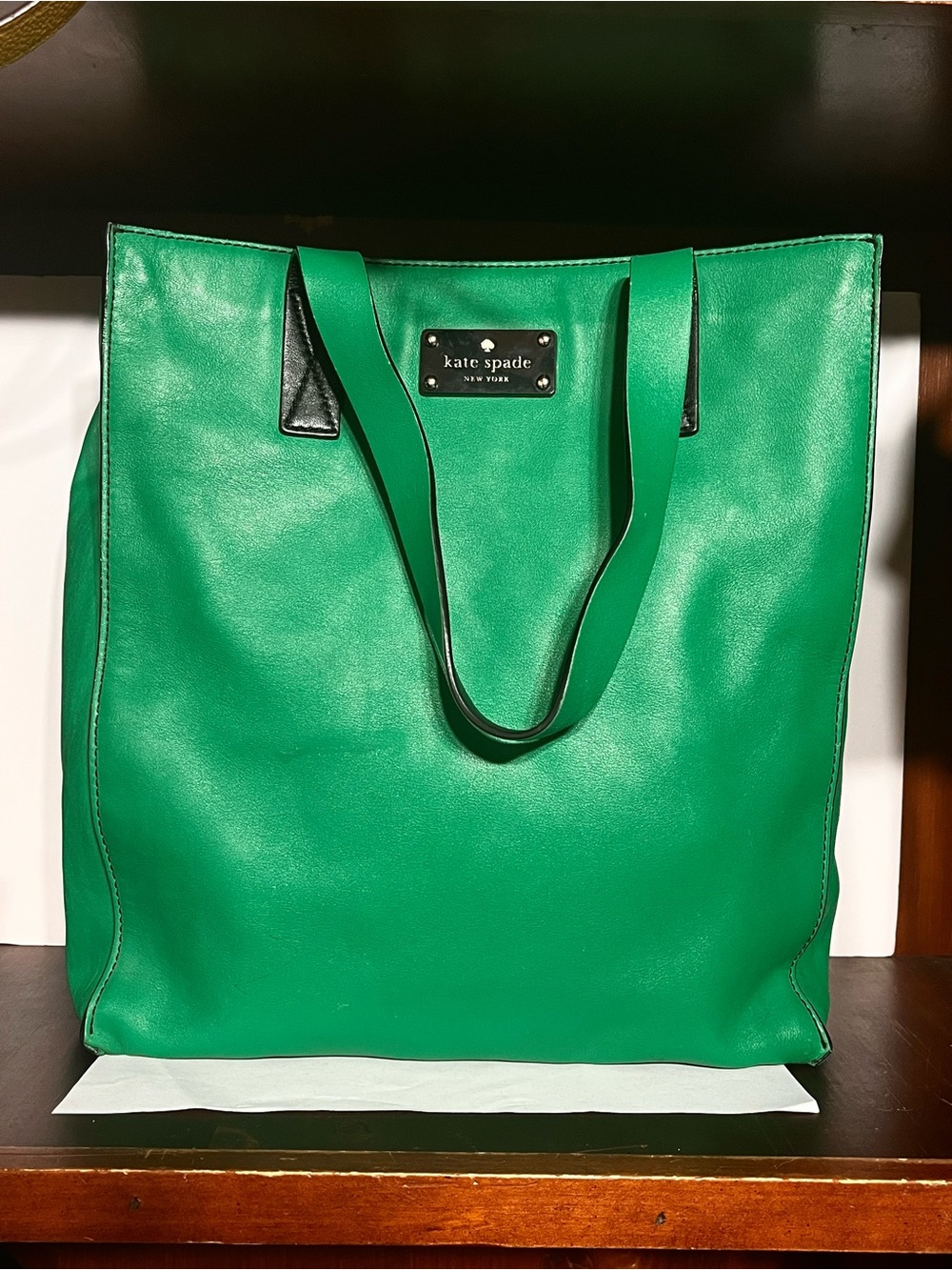 Kate Spade Green Leather Tote Bag